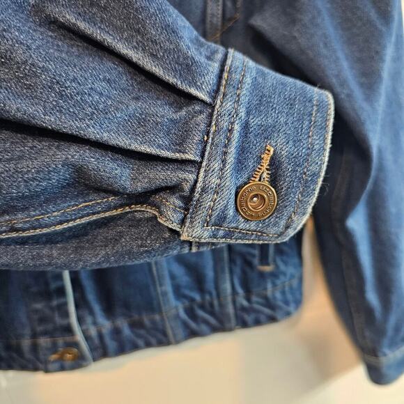 Liz Claiborne Vintage Denim Jacket Womens Large Embroidered Y2K Floral Boho Mom - Picture 6 of 10